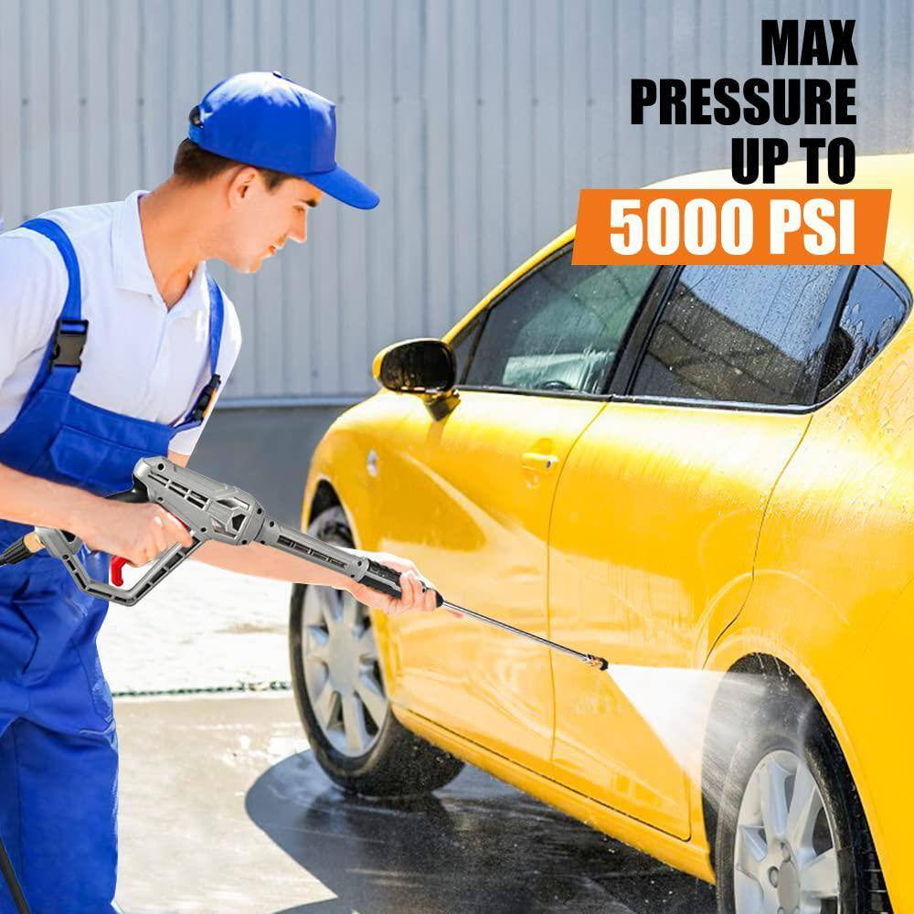 39 In. 5000-Psi Pressure Washer Gun with Extension Wand Replacement, M22 Power Washer Gun for Gutter Cleanning (Grey)
