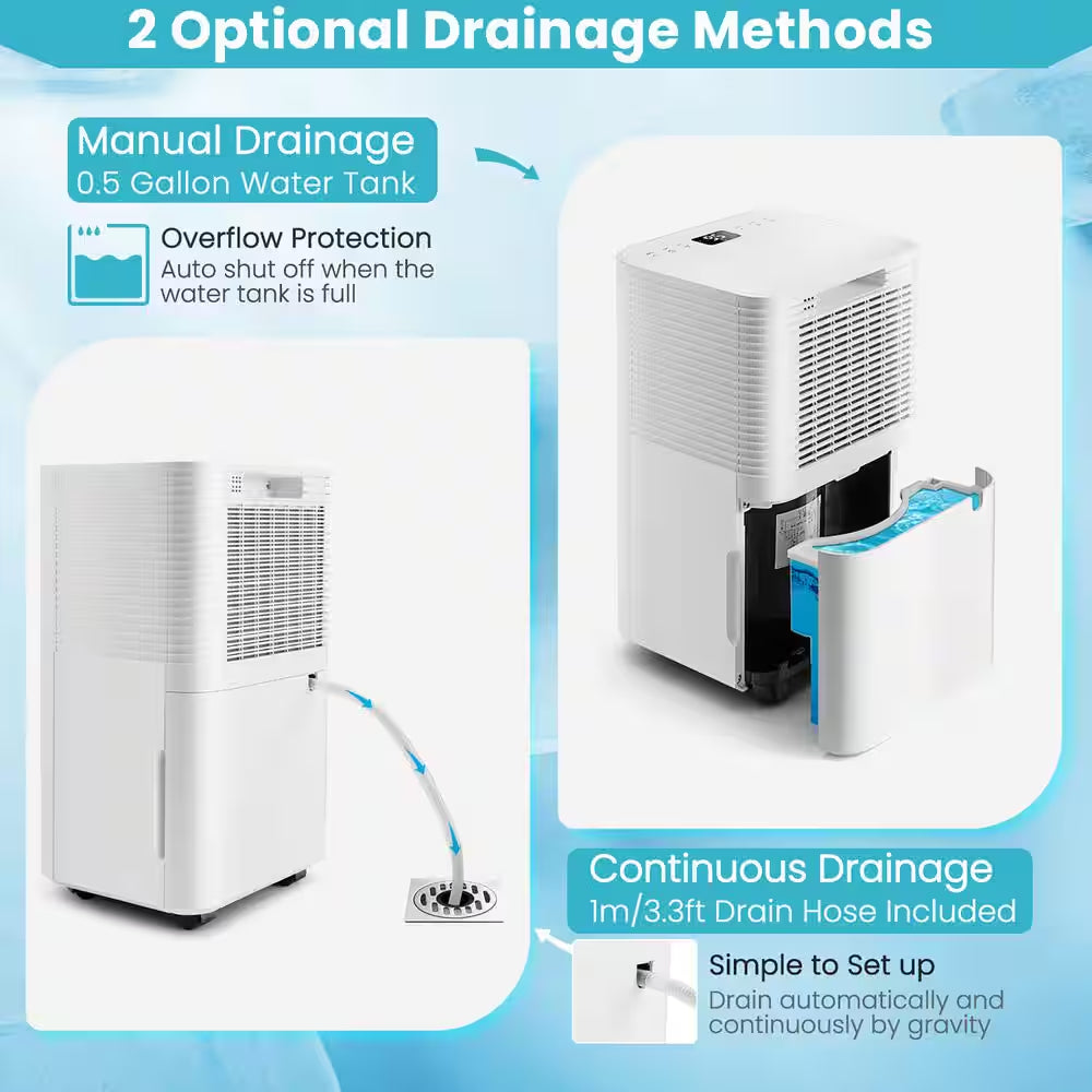 1750 Sq. Ft. 32-Pints Dehumidifier with Auto Defrost and 24H Timer Drain Hose