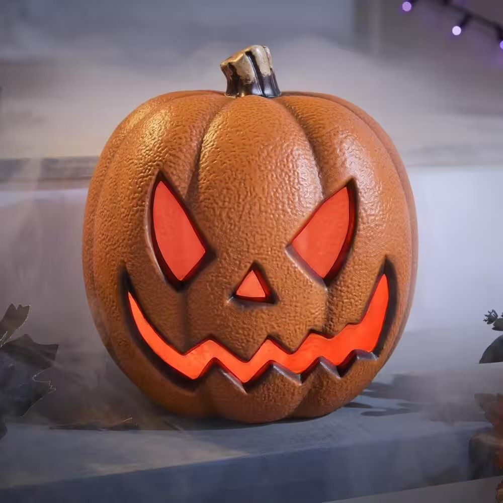 10 in Halloween Classics Plug-In LED Spooky Jack-O-Lantern