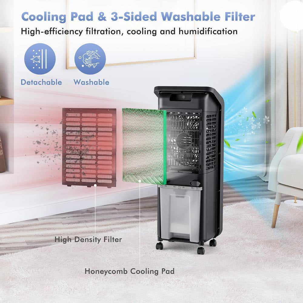 423.5 CFM Evaporative Air Cooler 3-In-1 Portable Swamp Cooling Fan W/12H Timer Remote for 200 Sq.Tf.