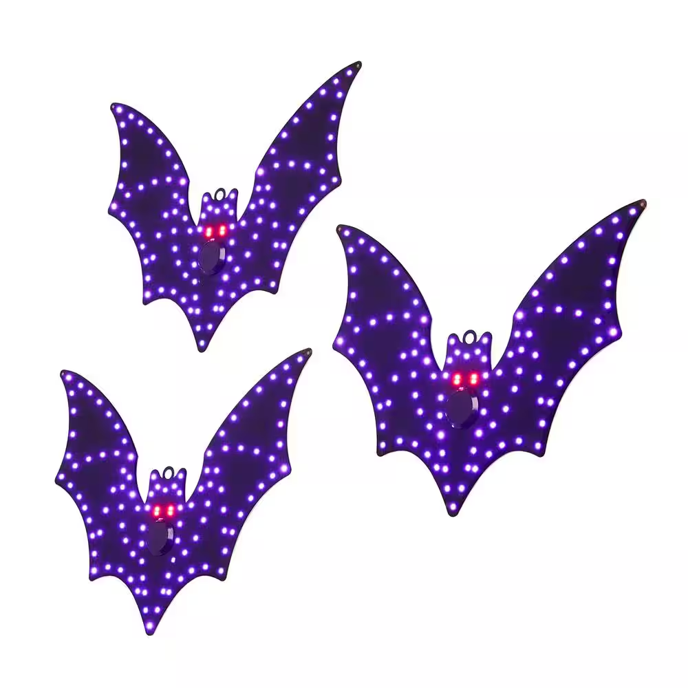 12 in Halloween Classics Twinkling LED Bats - 3-Pack L4