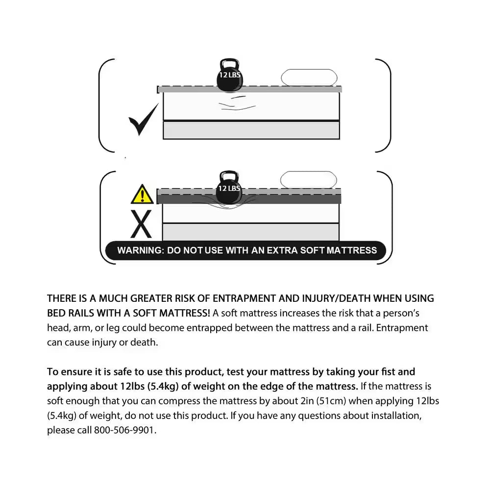 17 In. Bedside Safety Handle Bed Rail Assist with Padded Handle and Pouch in Brown