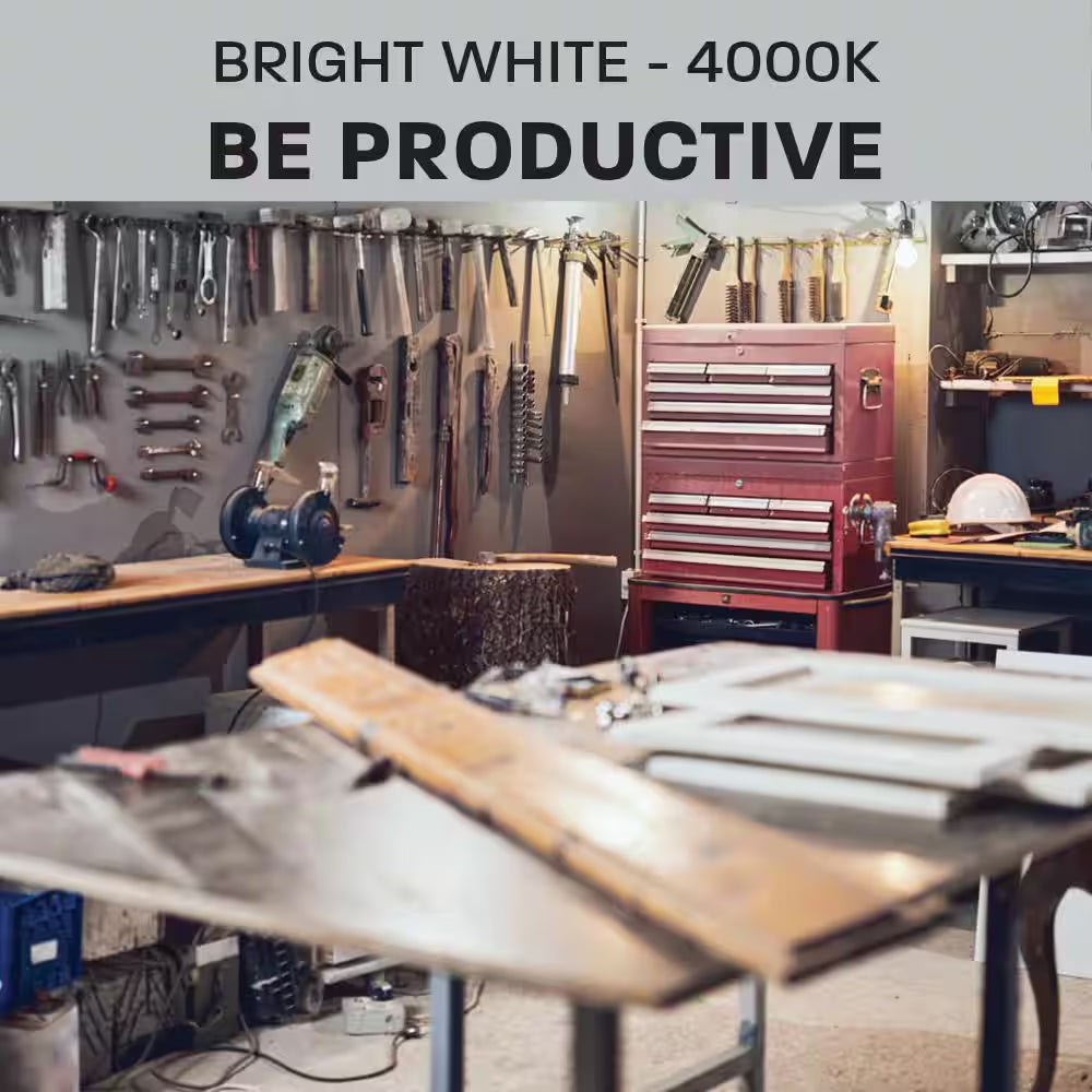 4 Ft. 80-Watt 4000K Bright White 4-Light 7000 Lumens Gray Integrated LED Linkable Hanging Shop Light with Pull Chain