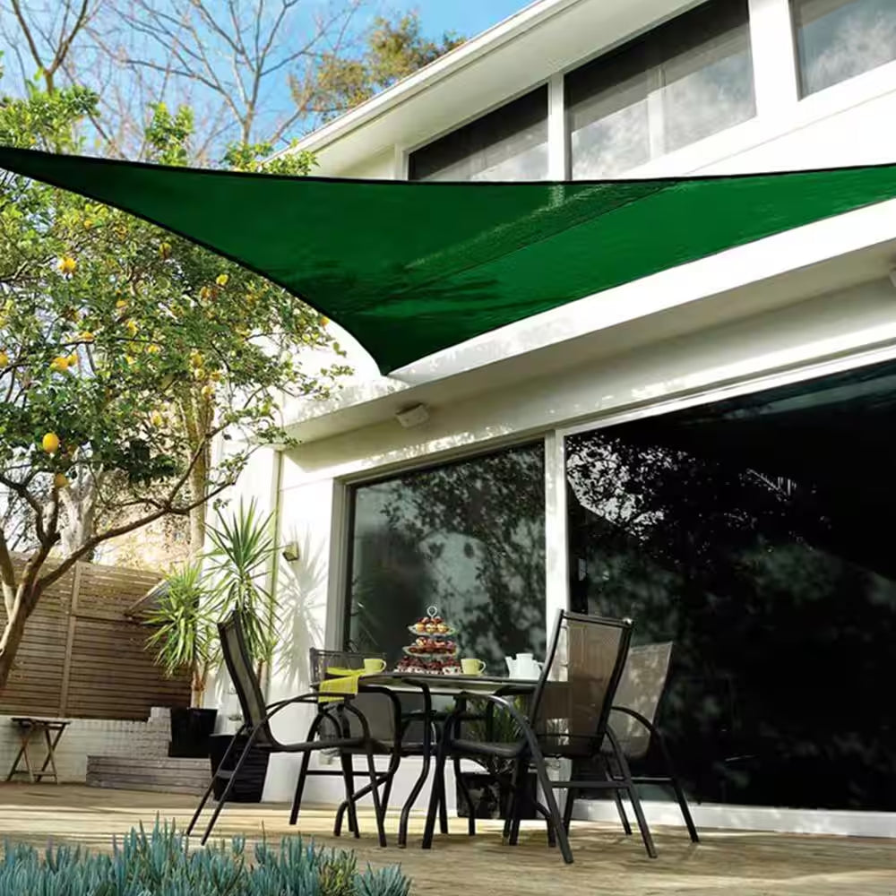 Coolhaven 12 Ft. X 12 Ft. Heritage Green Triangle Shade Sail with Kit