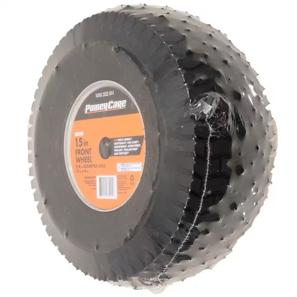 Universal 15 In. X 6 In. Front Wheel Assembly for Lawn Tractors and Zero Turn Mowers