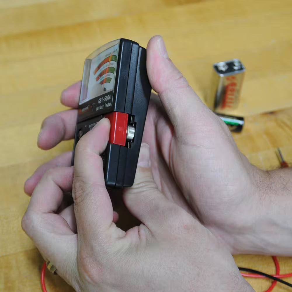 Battery Tester for 1.5-Volt Button Cell to 22.5-Volt Photo and Lantern Cells