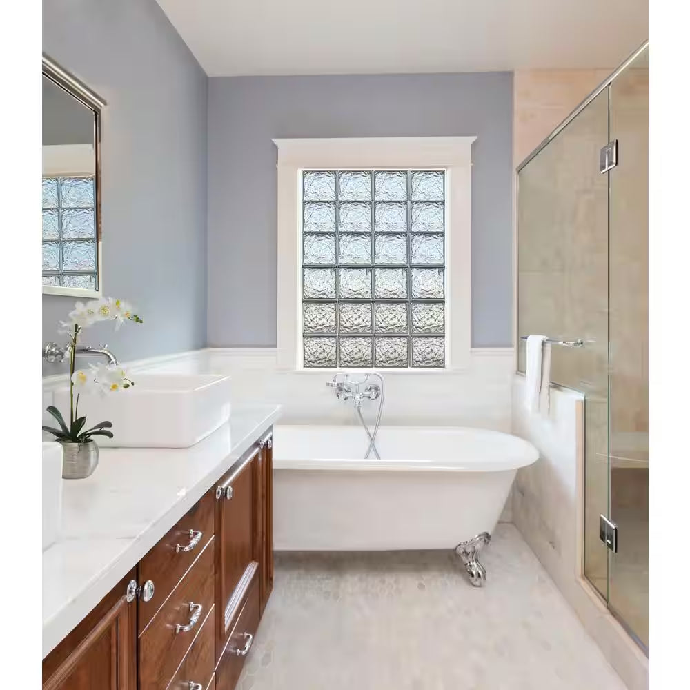 3 In. Thick Series 8 In. X 8 In. X 3 In. (10-Pack) Ice Pattern Glass Block (Actual 7.75 X 7.75 X 3.12 In.)