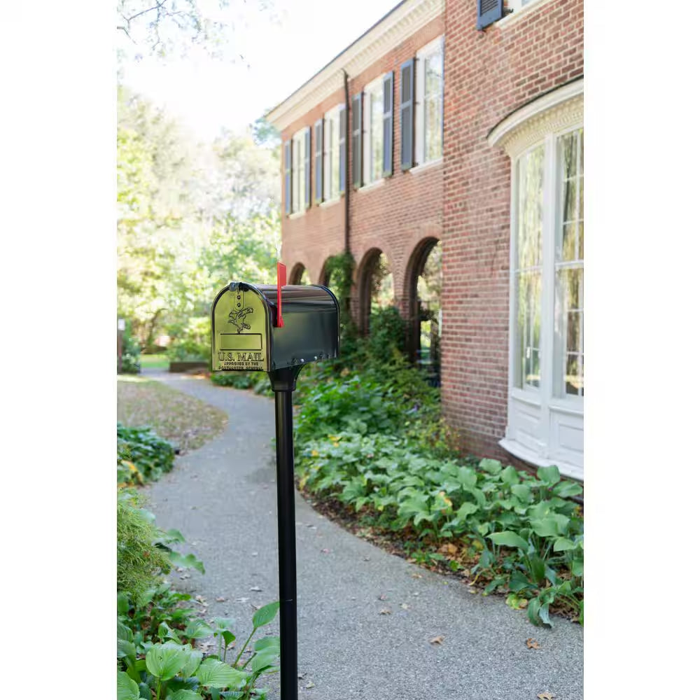 Coolidge 2 In. Dia In-Ground Steel Mailbox Post Black