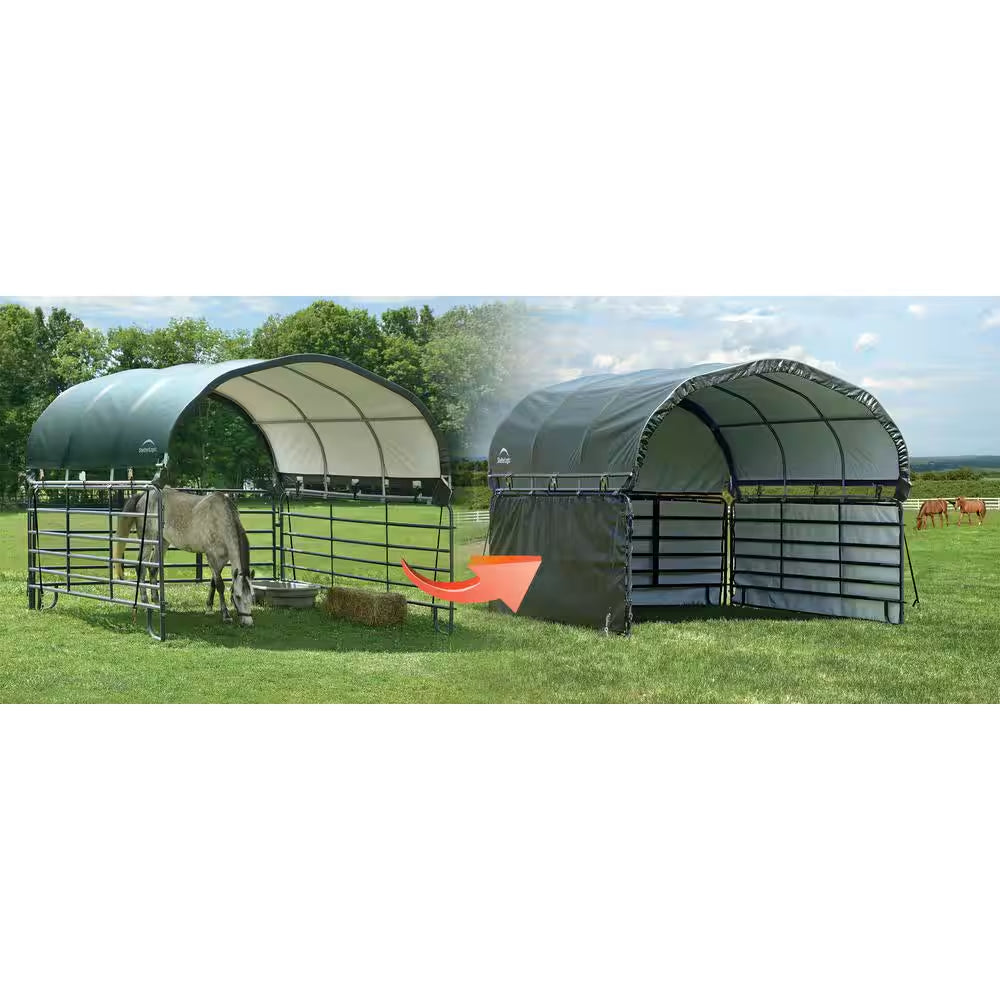 12 Ft. D X 12 Ft. W Enclosure Kit for Corral Shelter in Green with Uv-Treated, Heat-Sealed Panels