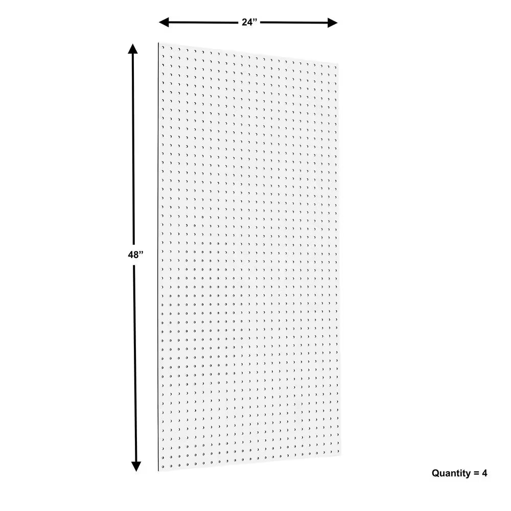 1/4 In. Custom Painted White Pegboard Wall Organizer (Set of 4)
