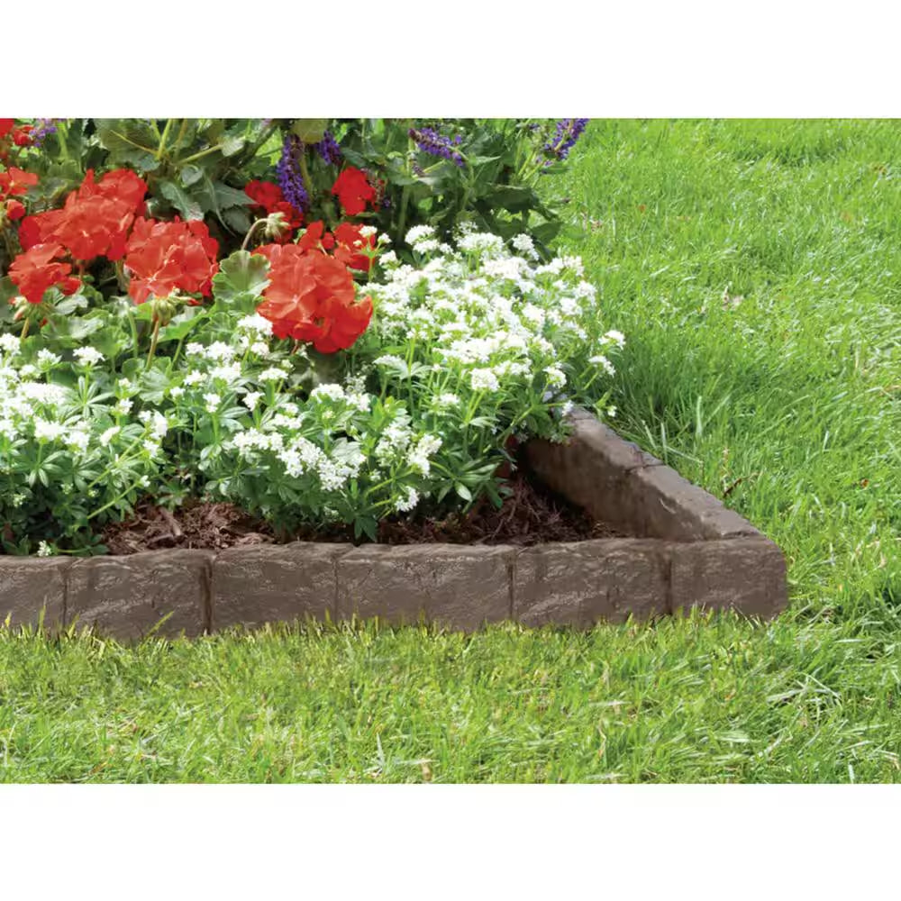 12 In. L X 5.75 In. H Resin Decorative Garden Border in Brown