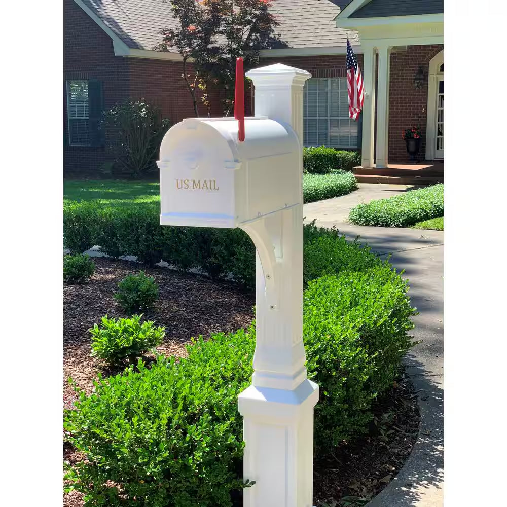 White the Lexington Mailbox and Post Kit