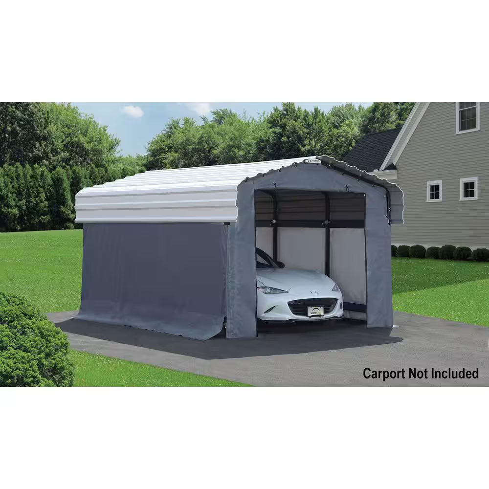 10 Ft. W X 15 Ft. D Enclosure Kit for Carport with Convenient Drive-Through Access and Heat-Sealed Seams