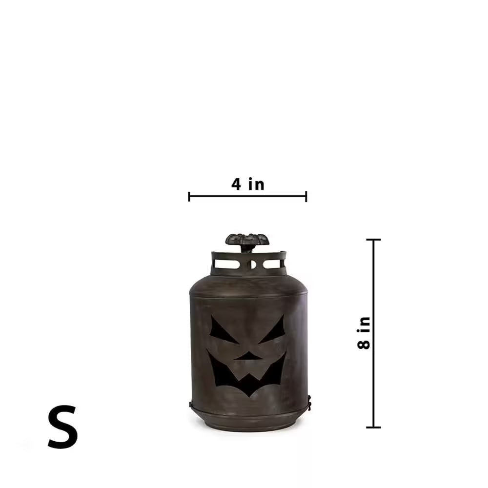 14 In. Halloween Patina Pumpkin Lanterns - Replica Propane Lanterns (Set of 3)