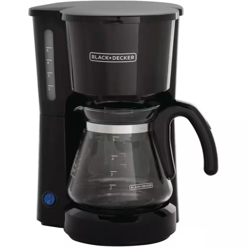 4-In-1 5-Cup Black Drip Coffee Maker