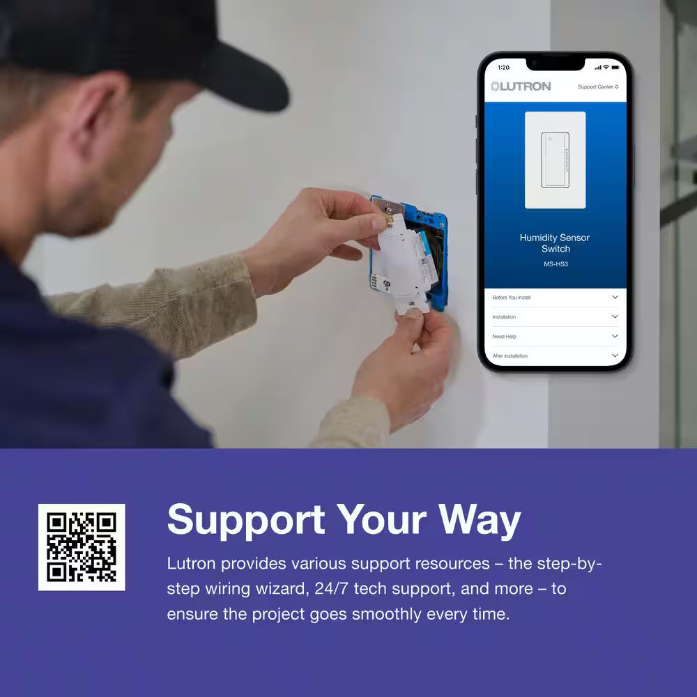 Xactsense Humidity Sensor Switch for Bathroom Exhaust Fans, 3 Amp, Single-Pole, White (MS-HS3-WH)