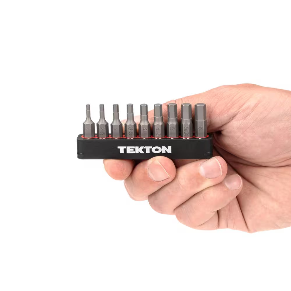 1/4 In. Metric Hex Bit Set with Rail (2 Mm to 6 Mm)