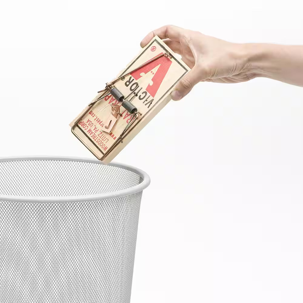 Metal Pedal Indoor and Outdoor Sustainably Sourced FSC Wood Snap Rat Trap (12-Count)