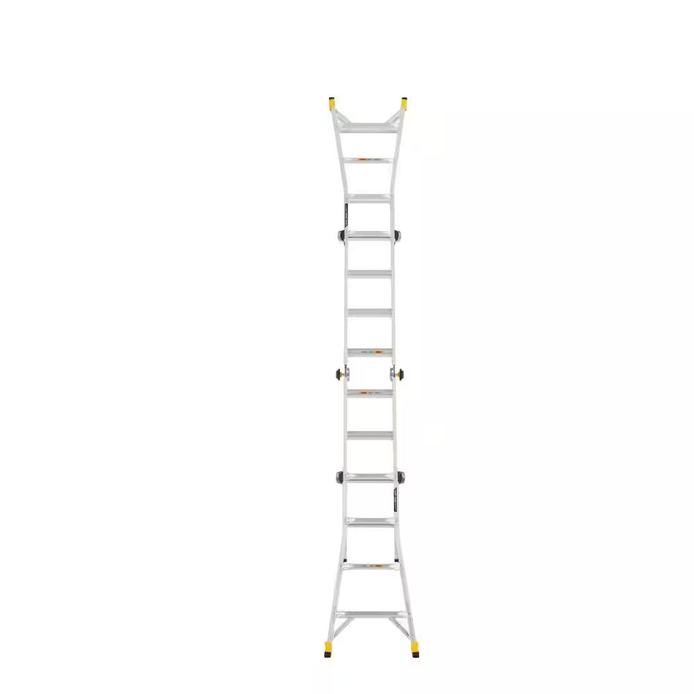 18 Ft Reach Aluminum Multi-Position Ladder with Tool Hangers, 300 Lbs. Load Capacity, Type IA Duty Rating