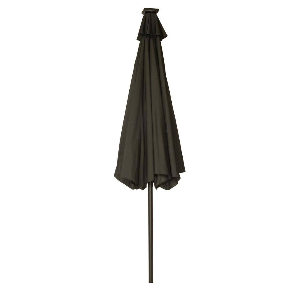9 Ft. Deluxe Solar Powered LED Lighted Patio Market Umbrella (Black)