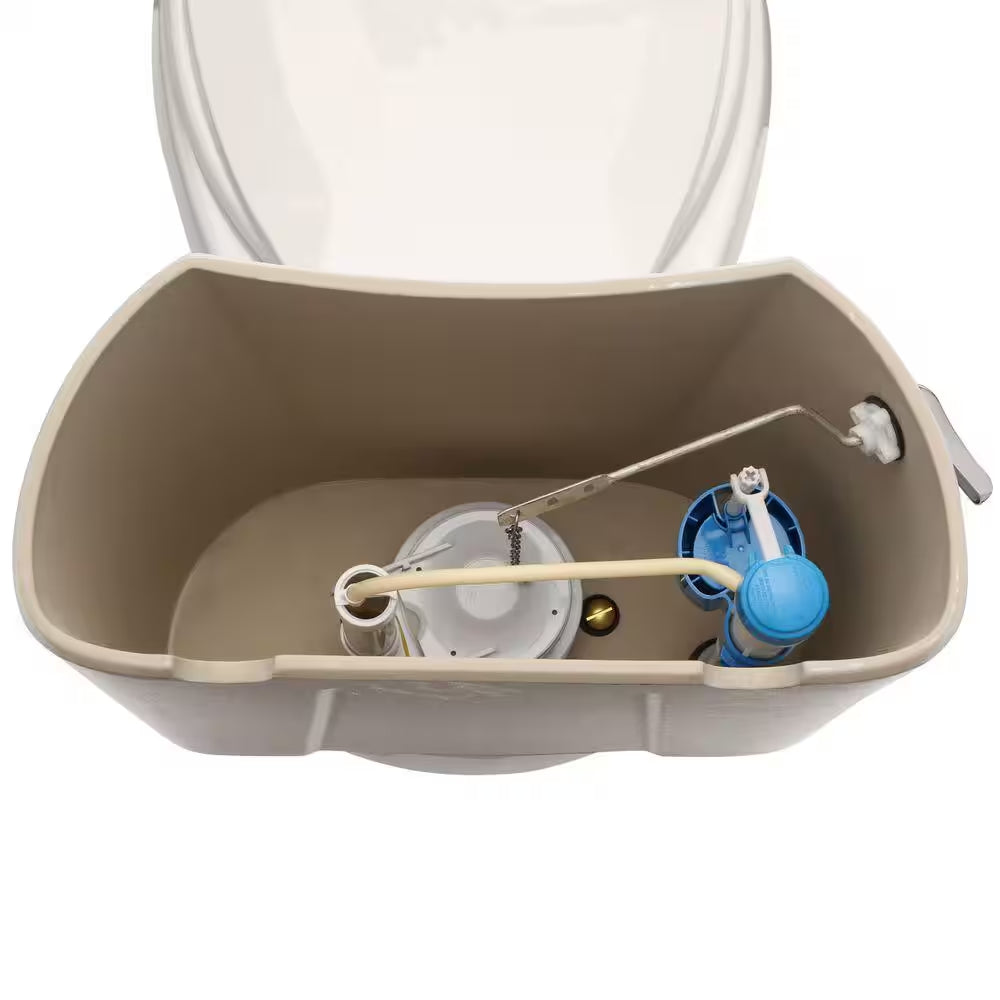 12 Inch Rough in Two-Piece 1.28 GPF Single Flush round Toilet in White Seat Included