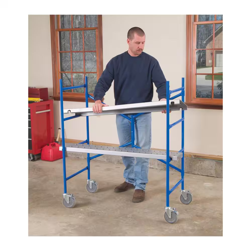 4 Ft. X 3.8 Ft. X 2 Ft. Portable Rolling Scaffold 500 Lb. Load Capacity