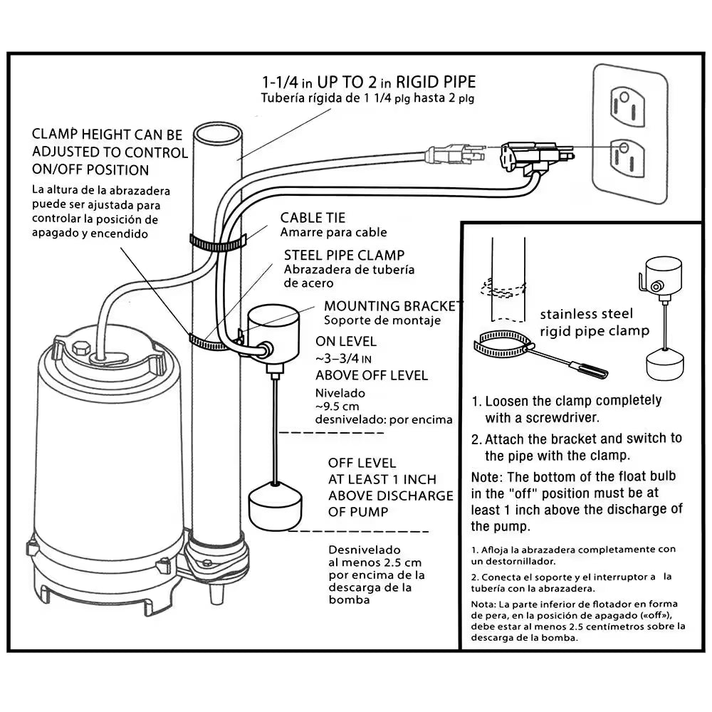 Vertical Float Switch for Sump Pumps