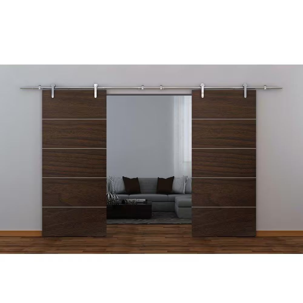 72 In. Stainless Steel Sliding Barn Door Track and Hardware Kit