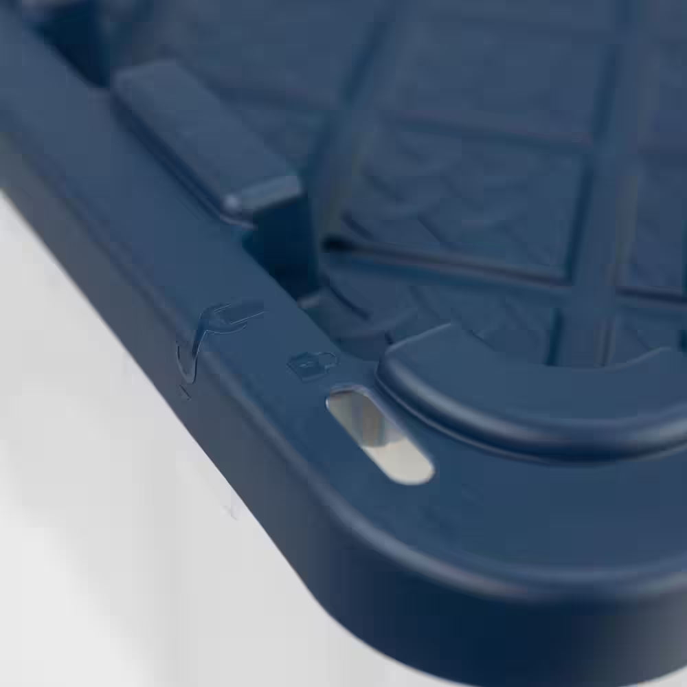 27 Gal. Tough Storage Tote in Clear with Moonlit Ocean Lid (4-Pack)