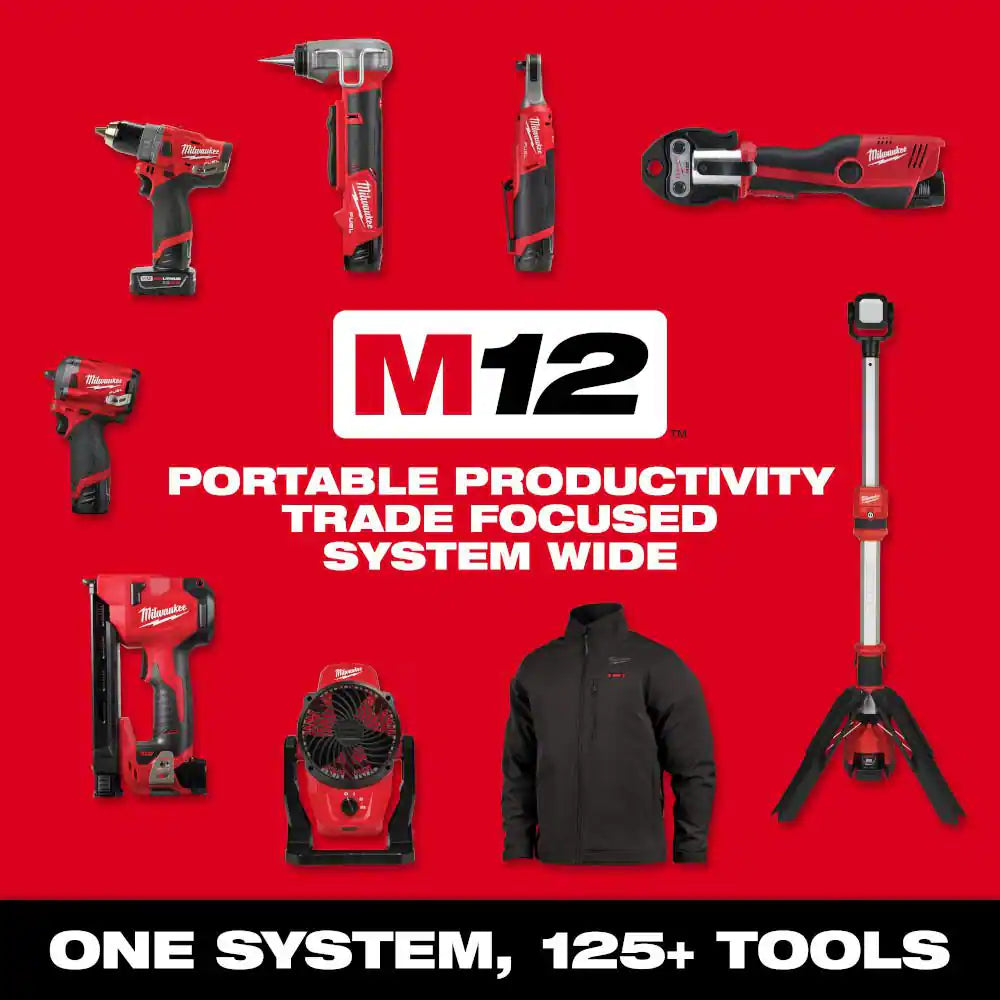 M12 12-Volt Lithium-Ion Cordless Palm Nailer Kit with One 1.5Ah Battery, Charger and Tool Bag