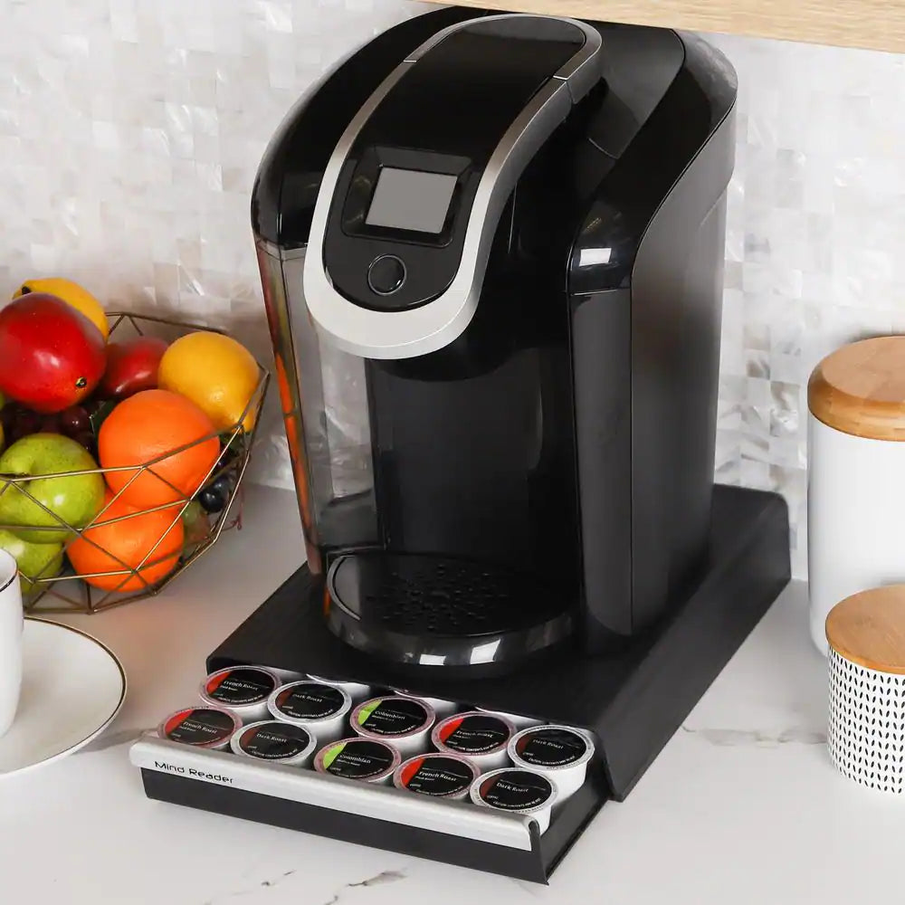 Single Serve Coffee Pod Drawer, 30 Pod Capacity, Countertop Organizer, 10.5 In. L X 12.75 In. W X 2.5 In. H, Black