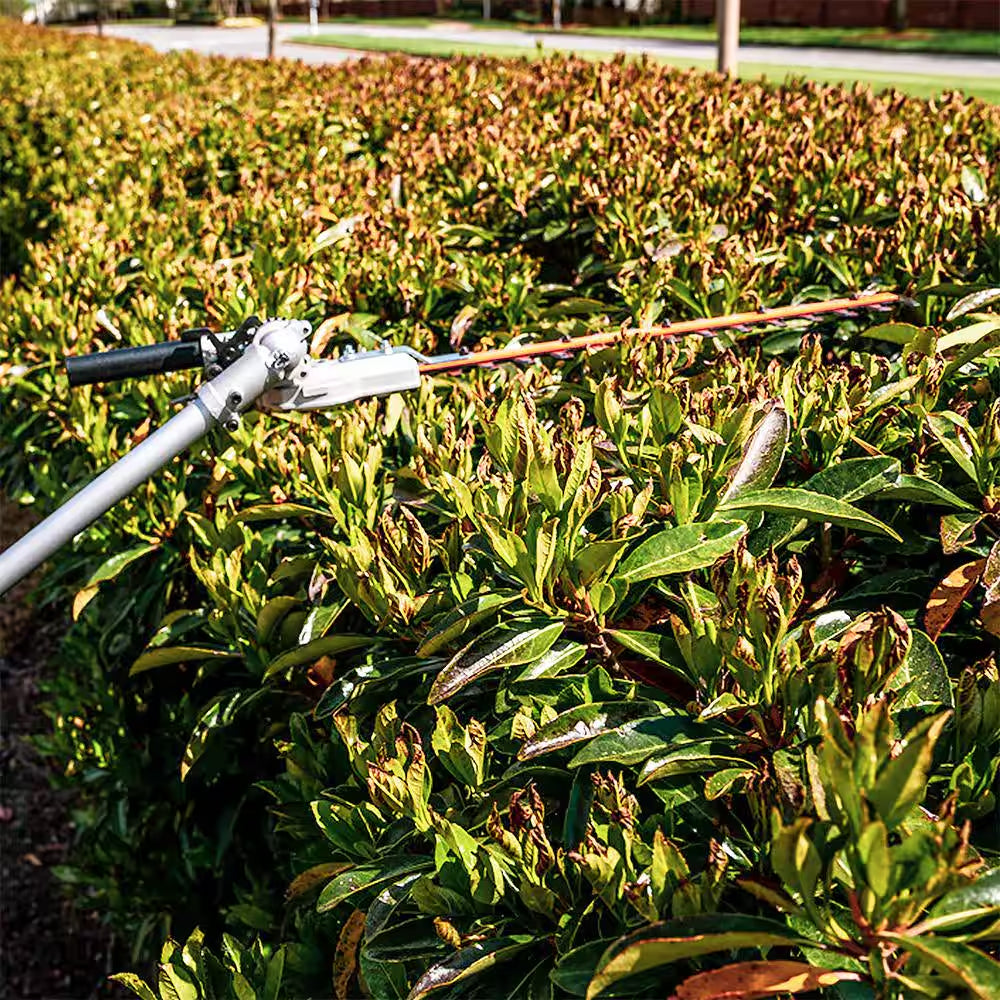 16 In. Hedge Trimmer Attachment Universal, Dual Action Articulating, Heavy Duty Steel Material, 12-Angle Positon