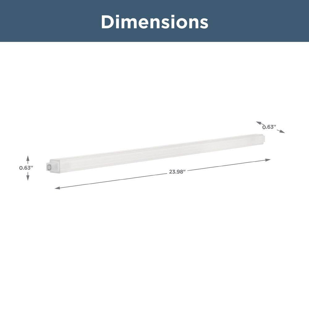 24 In. Wall Mounted Replacement Towel Bar Rod in Clear