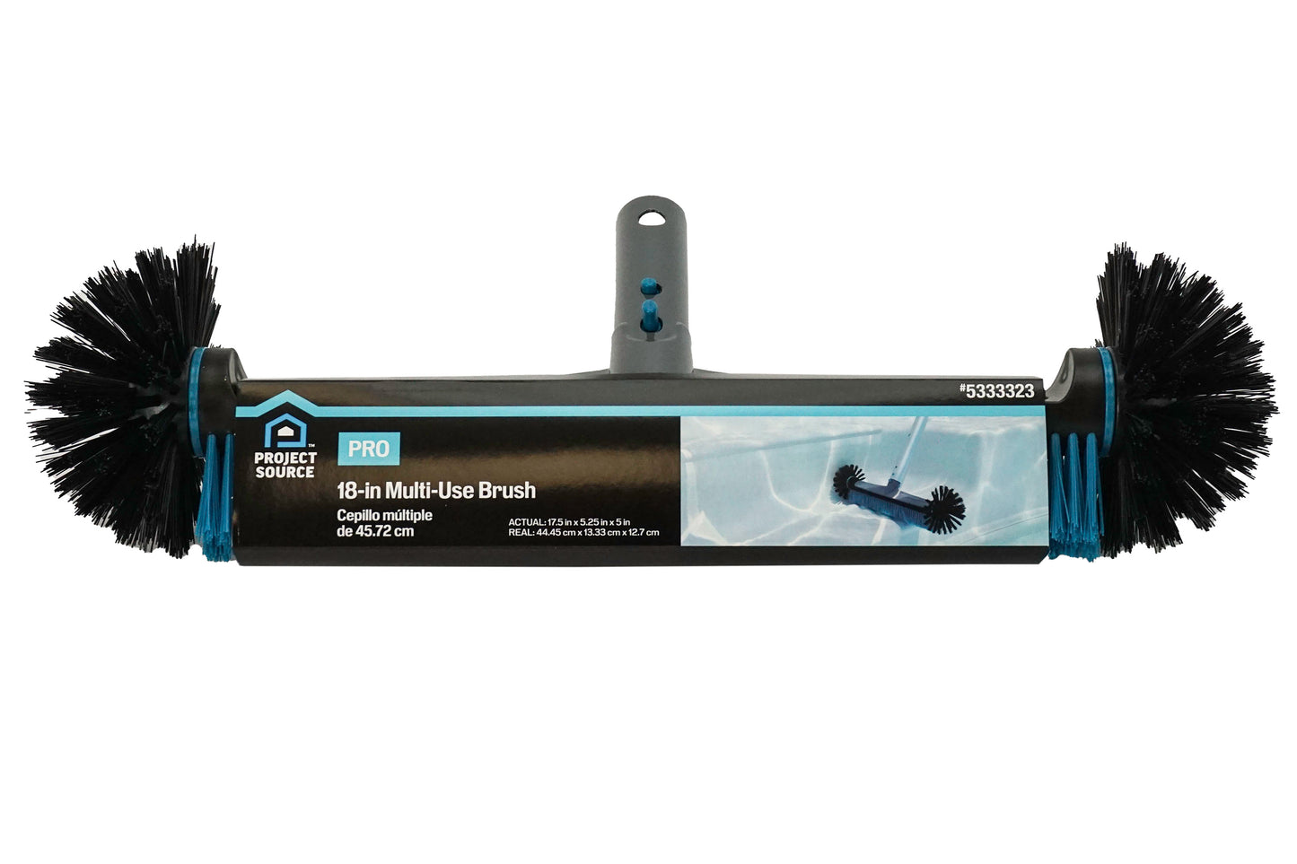 18-In Plastic Wall Brush Pool Brush Safe for Concrete Surfaces Safe for Vinyl Surfaces Safe for Plaster Surfaces
