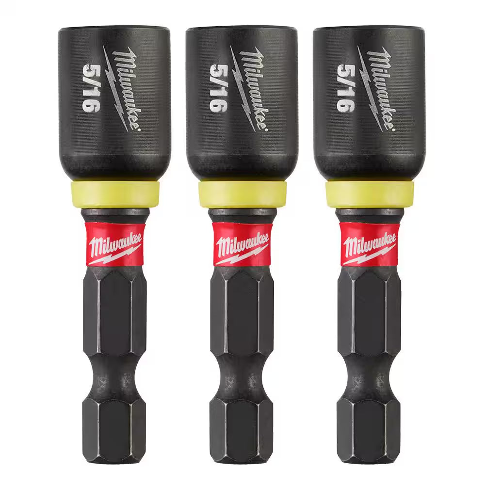 SHOCKWAVE Impact Duty 5/16 In. X 1-7/8 In. Black Oxide Magnetic Nut Driver Drill Bit (3-Pack)
