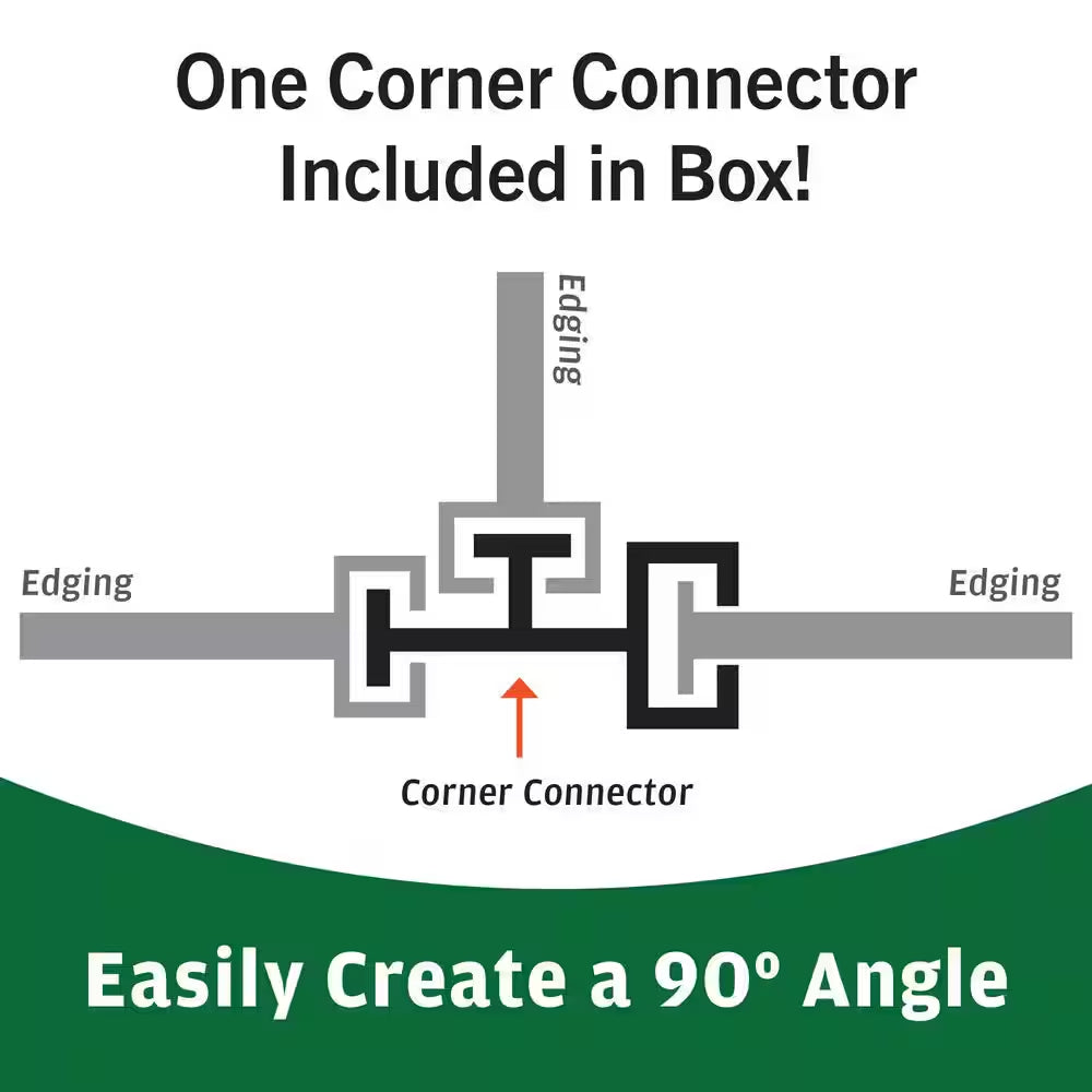 Border Master 20 Ft. Recycled Plastic Poundable Landscape Lawn Edging with Connectors Black