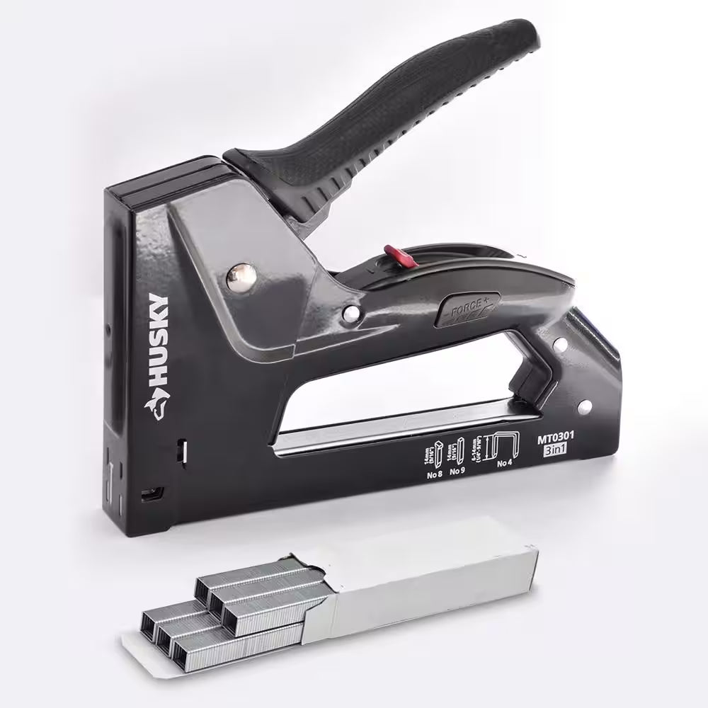 Metal Staple Gun Set with 1000-Pieces 3/8 In. Staple