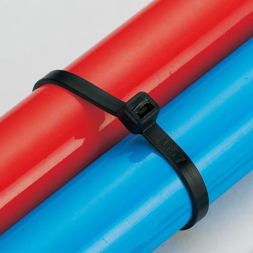 11In Standard 50Lb Tensile Strength UL 21S Rated Cable Zip Ties 100 Pack UV (Black)