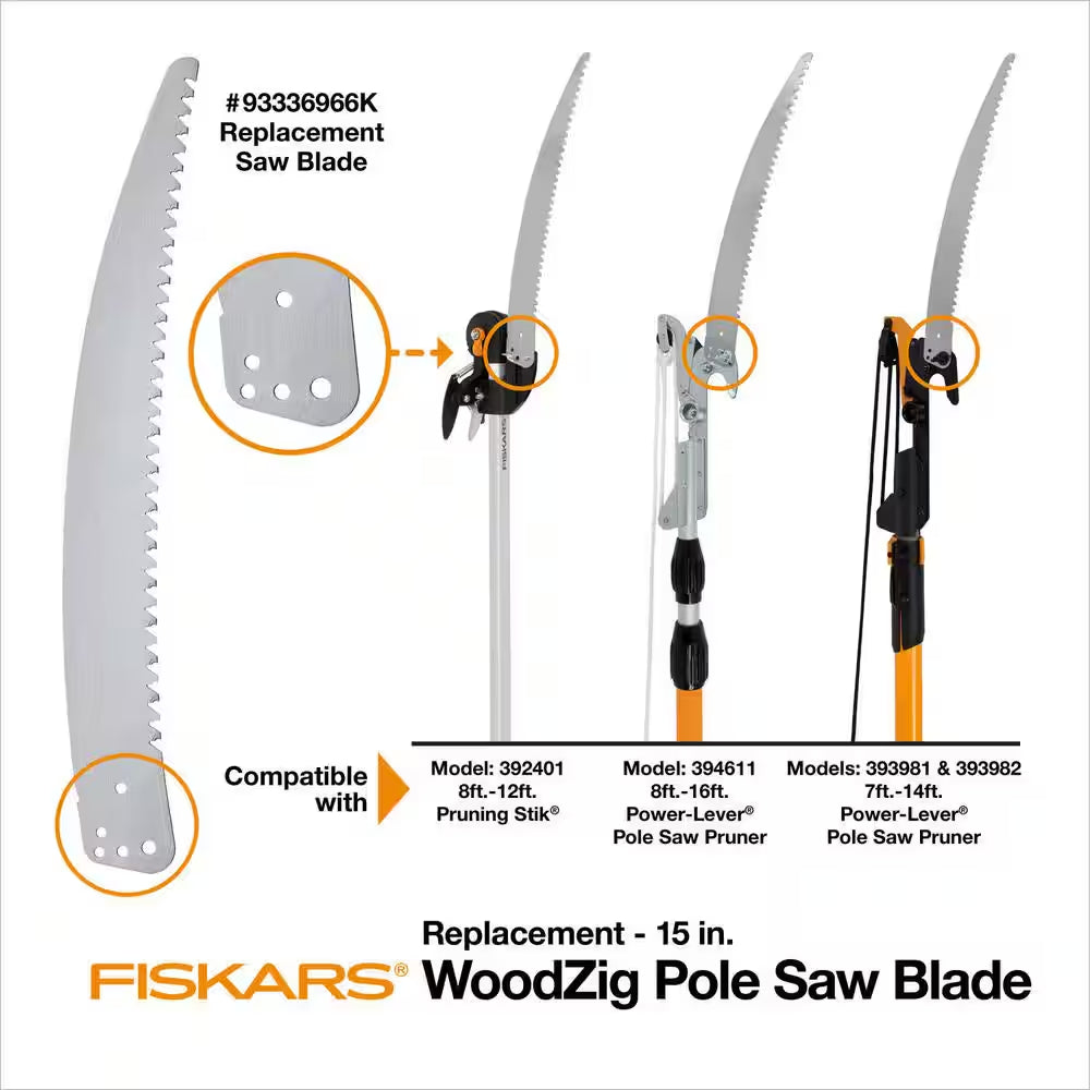 Powerlever 1-1/8 In. Cut Capacity Steel Saw Blade 15 In. Fiberglass Pole 14 Ft. Tree Pruner