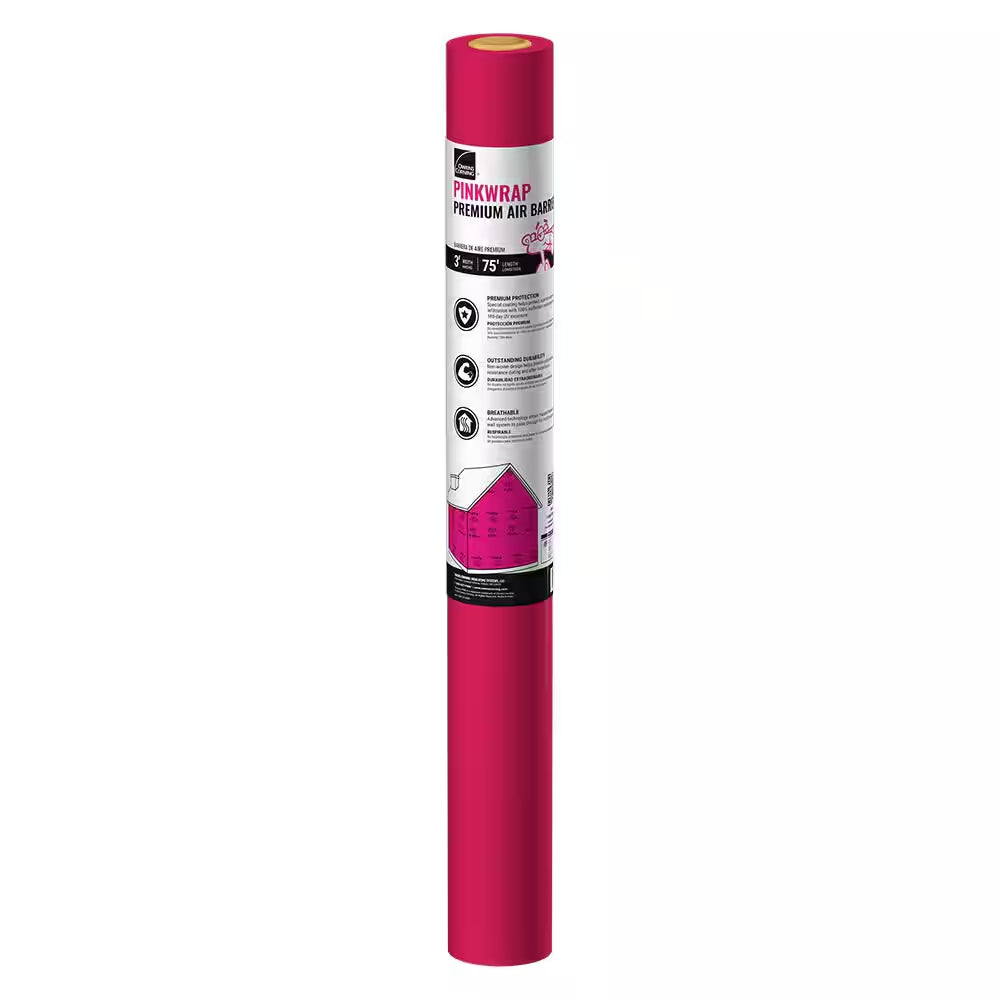 3 Ft. X 75 Ft. Pinkwrap Housewrap Premium Air Barrier