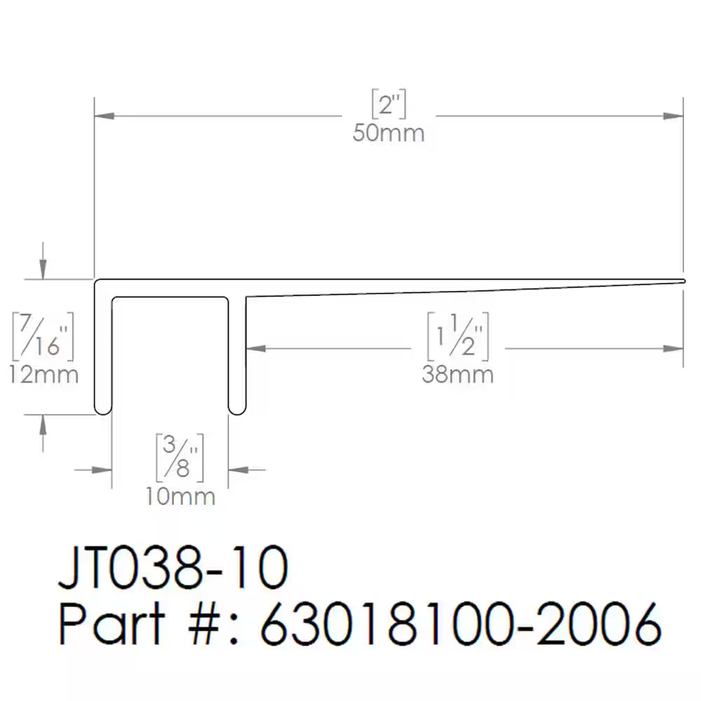 Clear Vinyl Seal, 79 In. L, for 3/8 In. Glass Shower Door