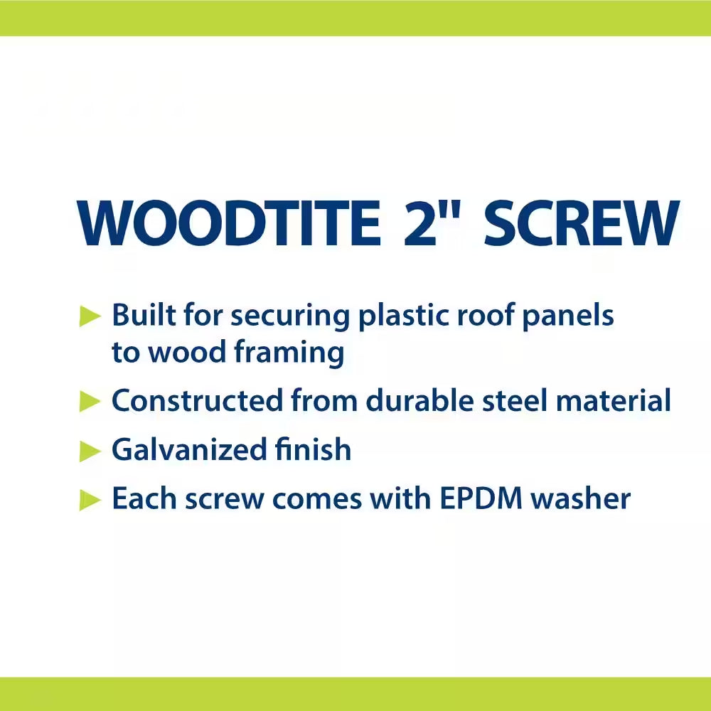 2 In. Hex-Head Wood Screw with EPDM Washer (50-Pack)