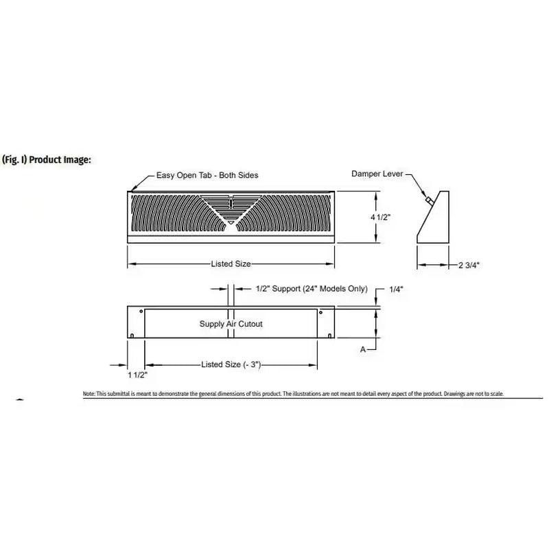 18 In. Steel Brown Baseboard Diffuser Supply