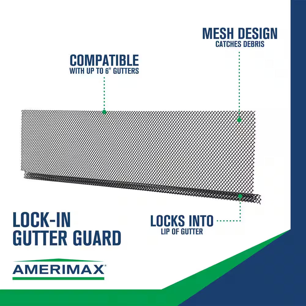 Lock in 3 Ft. Black Metal Mesh Gutter Guard (25-Pack)