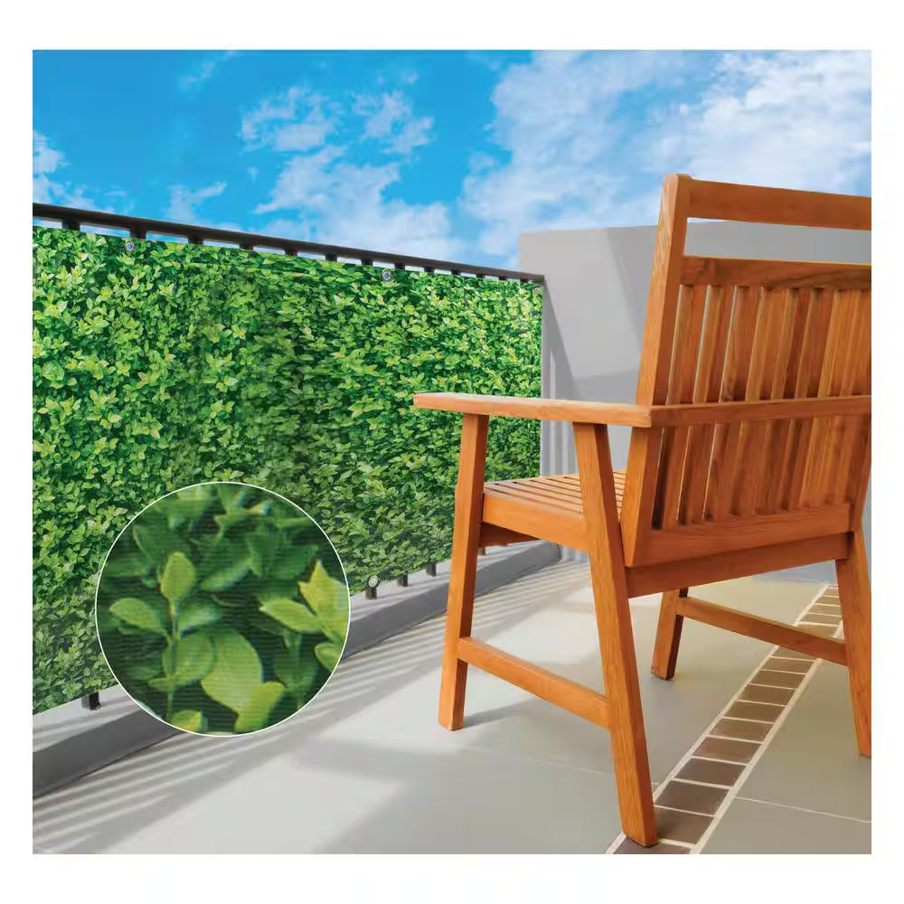 2.8 Ft PRIVACY BALCONY 34" X 180" SCREEN FOLIAGE PRINT