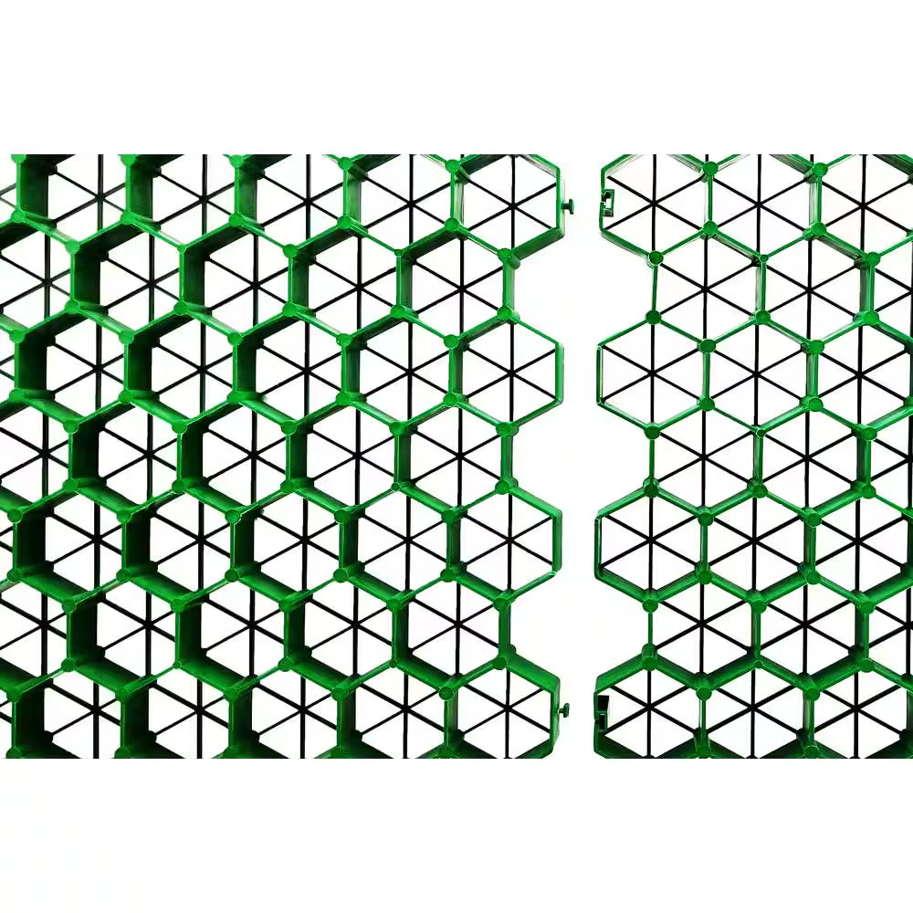 19.7 In. X 19.7 In. X 1.9 In. Green Permeable Plastic Grass Pavers for Parking Lots, Driveways (4 Pieces/11 Sq.Ft.)
