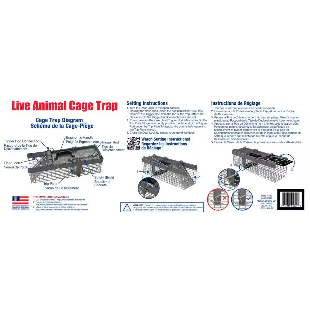 Small 1-Door Humane Catch-And-Release Live Animal Cage Trap for Squirrel, Weasel, Chipmunk