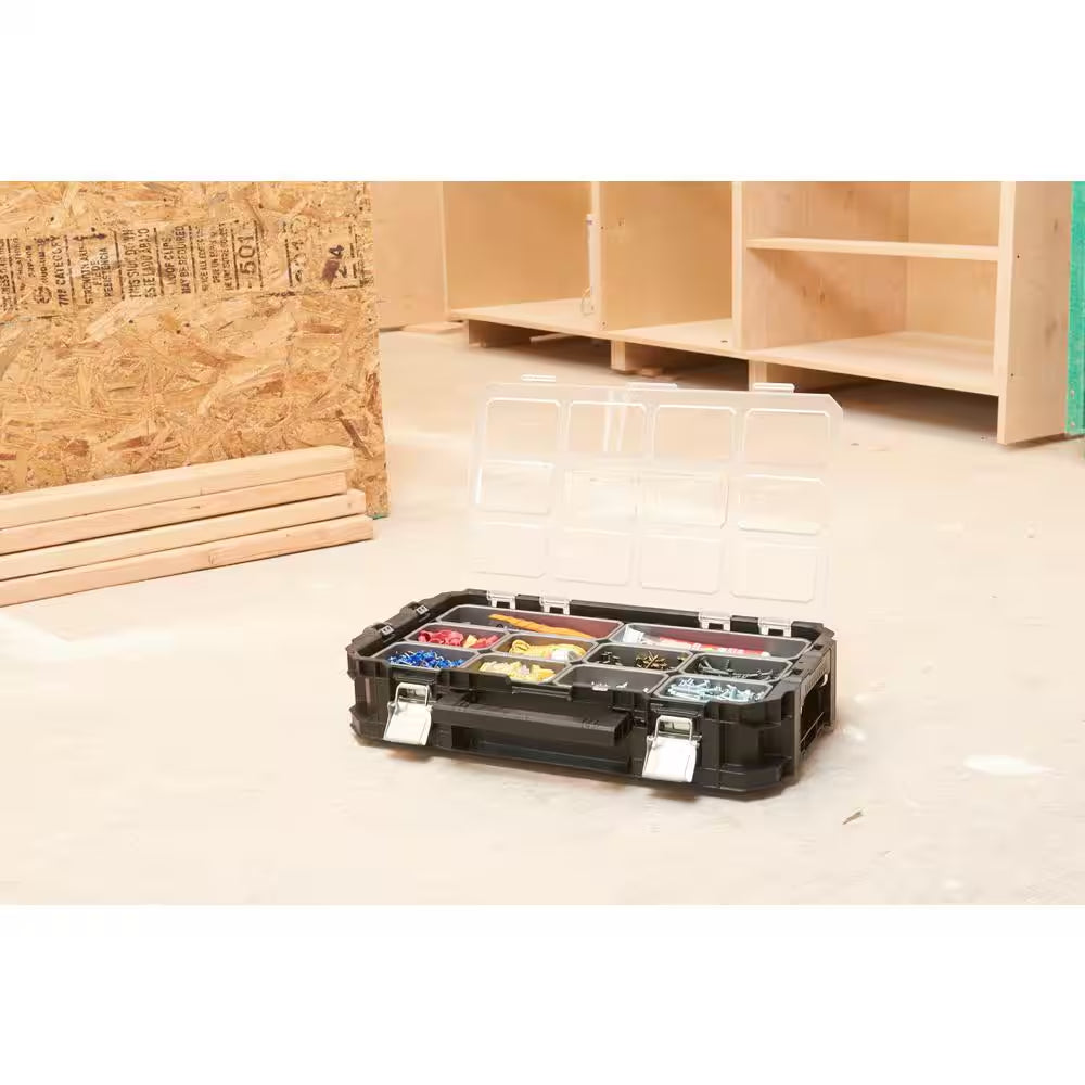 Connect Stackable Portable Heavy Duty Lightweight 10-Compartment Small Tool and Parts Organizer