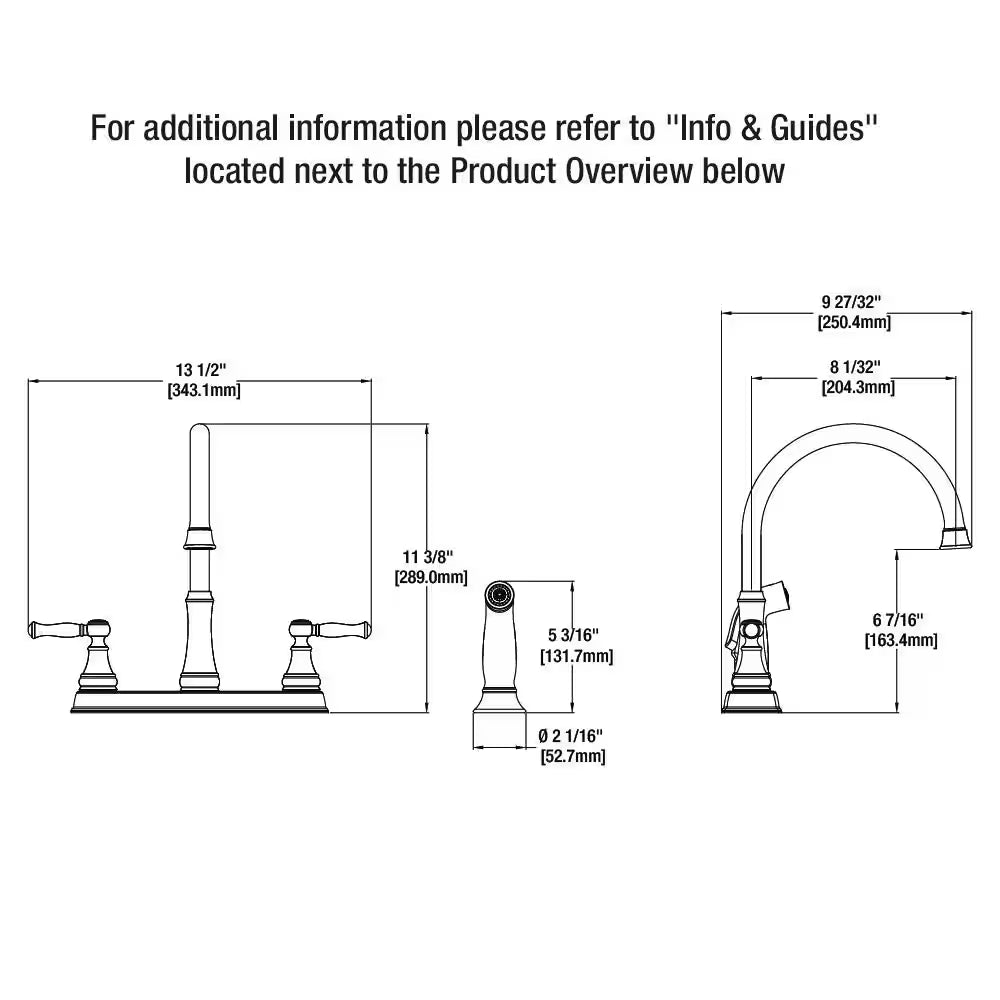 Fairway Double-Handle Standard Kitchen Faucet with Side Sprayer in Bronze