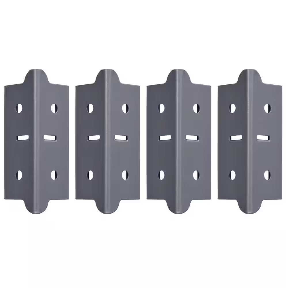 4-Pack Steel Post Coupling Outer in Grey (4 In. H X 1.375 In. W X 1.375 In. D)